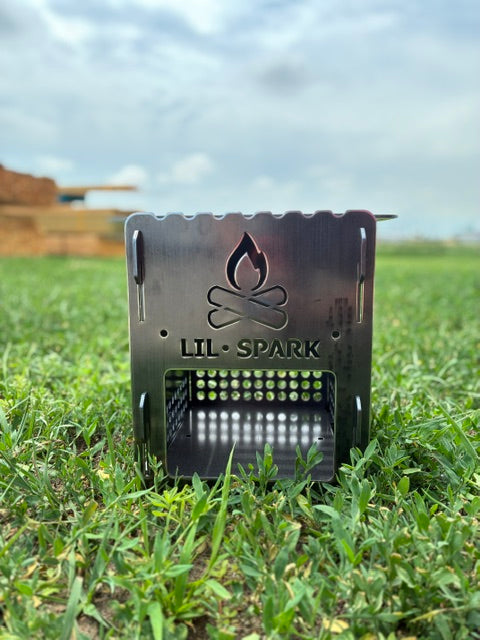 Lil Spark portable steel fire pit built in the LSE shop