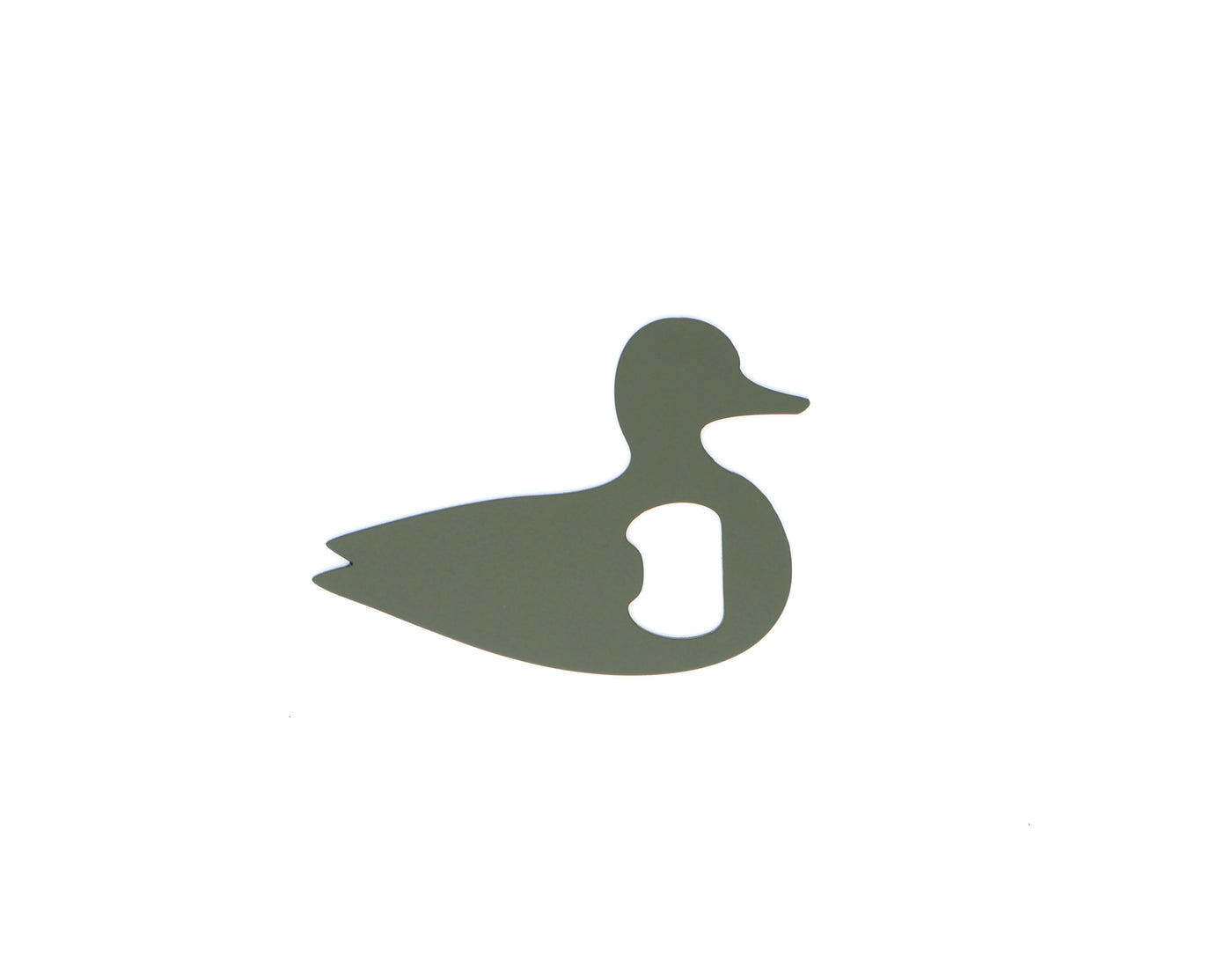 Duck bottle opener cut from solid steel