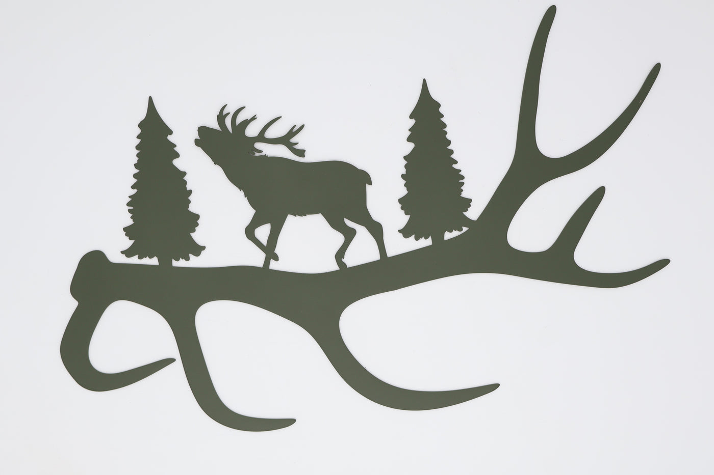 Elk Antler Scene Sign laser cut from steel by LSE